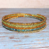 Multi Color Glass Boho Bangle Bracelet (MAUREEN-B)