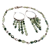 Earth Olive Green Glass Jewelry Set (TANSY)