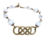 Infinity Bronze White Glass Bracelet (INFINITY-B)