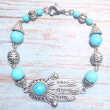 Hamsa Howlite Gemstone Bracelet