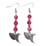 Hummingbird Fuchsia Glass Jewelry Set (BIRDIE)