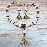 Celtic Knot Jewelry Set Bronze Pink (EILISH)