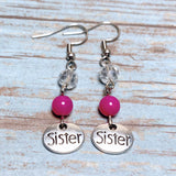 Sister Fuchsia Glass Earrings (SIS-E)