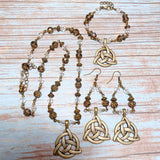 Celtic Knot Bronze Glass Jewelry Set