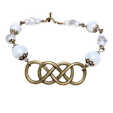 Infinity Bronze White Glass Bracelet (INFINITY-B)