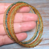 Multi Color Glass Boho Bangle Bracelet (MAUREEN-B)