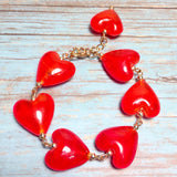 Red Hearts Lampwork Glass Jewelry Set (AMORE)