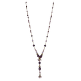 Purple Glass Bronze Necklace