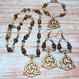 Celtic Knot Bronze Glass Jewelry Set