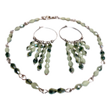 Earth Olive Green Glass Jewelry Set (TANSY)