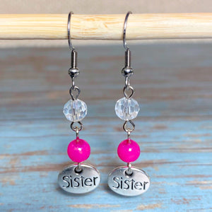 Sister Fuchsia Glass Earrings (SIS-E)