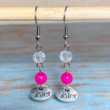 Sister Fuchsia Glass Earrings (SIS-E)