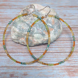 Multi Color Glass Boho Hoop Earrings (MAUREEN-E)