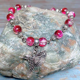 Hummingbird Fuchsia Glass Jewelry Set (BIRDIE)