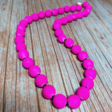 Magenta Acylic Cord Beaded Set (FELICIA)