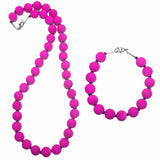 Magenta Acylic Cord Beaded Set (FELICIA)