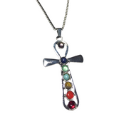 Ankh Chakra Gemstone Chain Necklace (QENA)