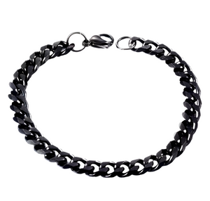 Men's 7mm Thick Black Chain Bracelet (ANTONIUS)