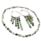 Earth Olive Green Glass Jewelry Set (TANSY)