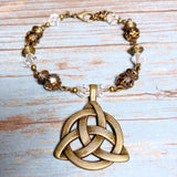 Celtic Knot Bronze Glass Bracelet