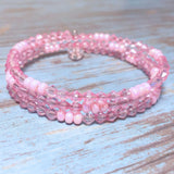 Pink Acrylic Triple Layer Bangle Bracelet (MISTY)