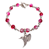 Hummingbird Fuchsia Glass Bracelet (BIRDIE-B)