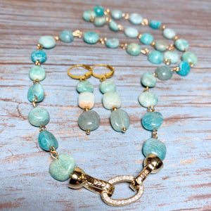 Amazonite Stone Jewelry Set (DESIREE)