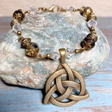 Celtic Knot Bronze Glass Jewelry Set