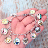 Butterfly Glass Dome Charm Bracelet (MONARCH)