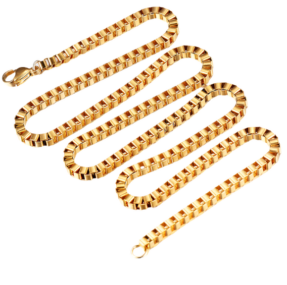 Men's 4mm Thick Gold Chain Necklace (CATO)