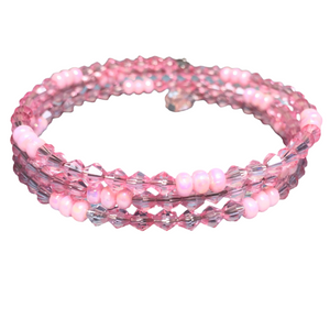 Pink Acrylic Triple Layer Bangle Bracelet (MISTY)