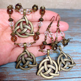 Celtic Knot Bronze Glass Jewelry Set