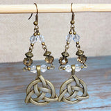 Celtic Knot Bronze Glass Earrings