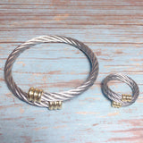 Dual Tone Steel Bracelet Ring Set (VINCENZA)