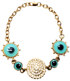 Evil Eye Teal Rhinestone Bracelet (ELIANA)