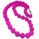 Magenta Acylic Cord Beaded Set (FELICIA)