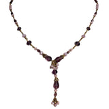 Purple Glass Bronze Necklace