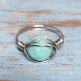 Amazonite Stone Ring Size 8 (DAPHNE-R2)