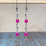 Flower Fuchsia Glass Earrings (DAISY-E)