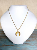 Tiger Eye Stone Crescent Moon Necklace (APOLLO)