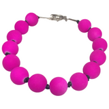 Magenta Acylic Cord Beaded Bracelet