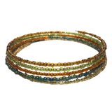 Multi Color Glass Boho Bangle Bracelet (MAUREEN-B)