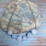 Aquamarine Stone Cluster Necklace (NICOLE-N)