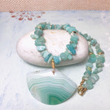 Agate and Amazonite Stone Necklace (MARGARET)