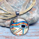 Egyptian Eye of Ra Glass Dome Necklace (SOFI)