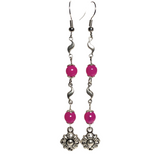 Flower Fuchsia Glass Earrings (DAISY-E)