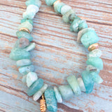 Agate and Amazonite Stone Necklace (MARGARET)