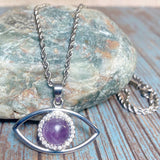 Evil Eye Amethyst Stone Necklace (THANA)