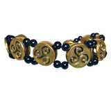 Celtic Triskelion Bracelet Antiqued Gold Black