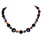 Earthy Agate Blue Goldstone Gemstone Necklace (GAIA)